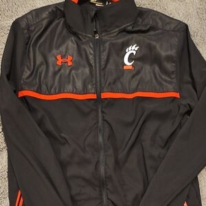 Under Armour University Of Cincinnati Bearcats Black and Red Zip Up Jacket